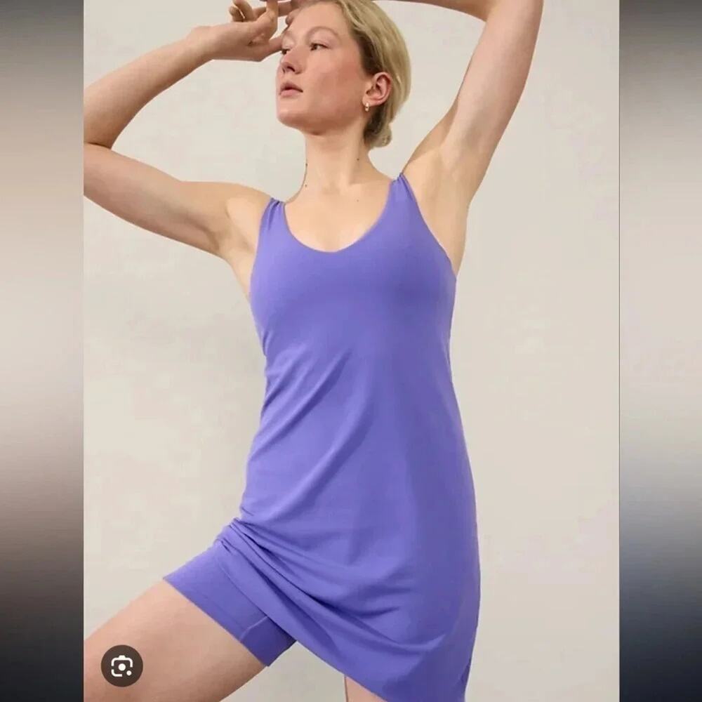 Athleta Purple Bodycon Sleeveless Transcend Dress Skort Size XL